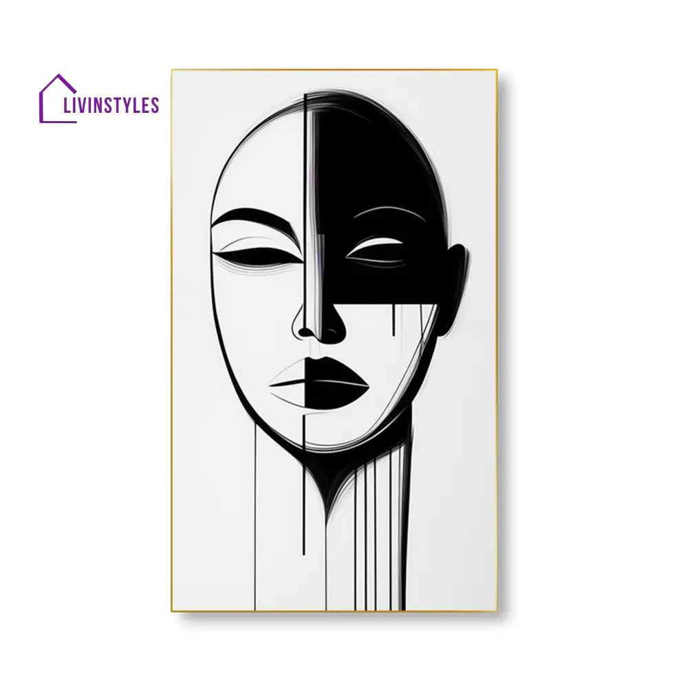 Monochrome Elegance: Woman’s Captivating Portrait Set Of 4 Canvas Wall Painting