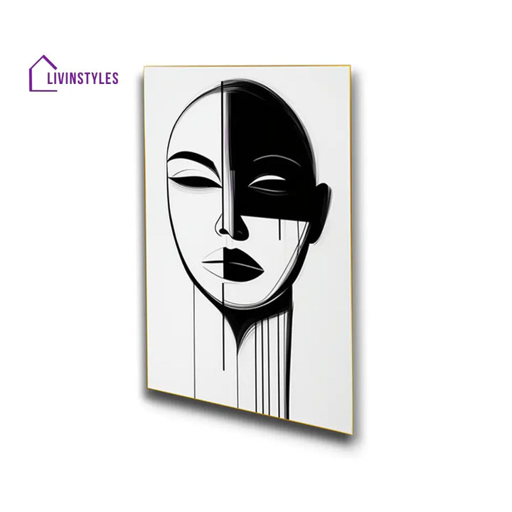 Monochrome Elegance: Woman’s Captivating Portrait Set Of 4 Canvas Wall Painting