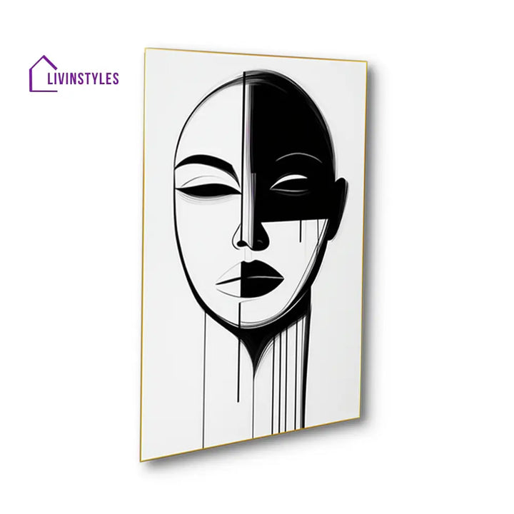 Monochrome Elegance: Woman’s Captivating Portrait Set Of 4 Canvas Wall Painting