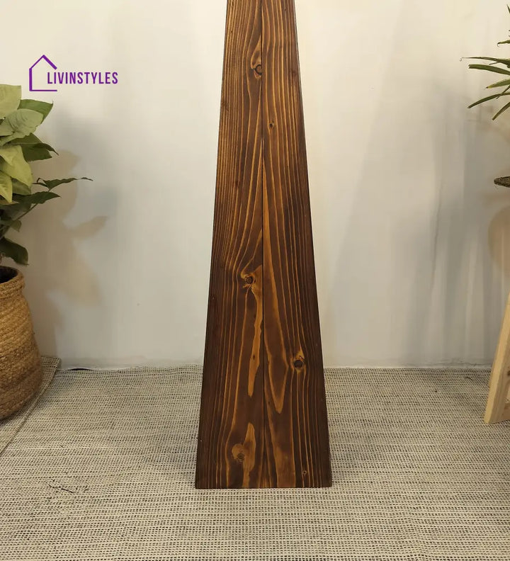 Monolith Wooden Floor Lamp With Brown Base And Jute Fabric Lampshade Lamps