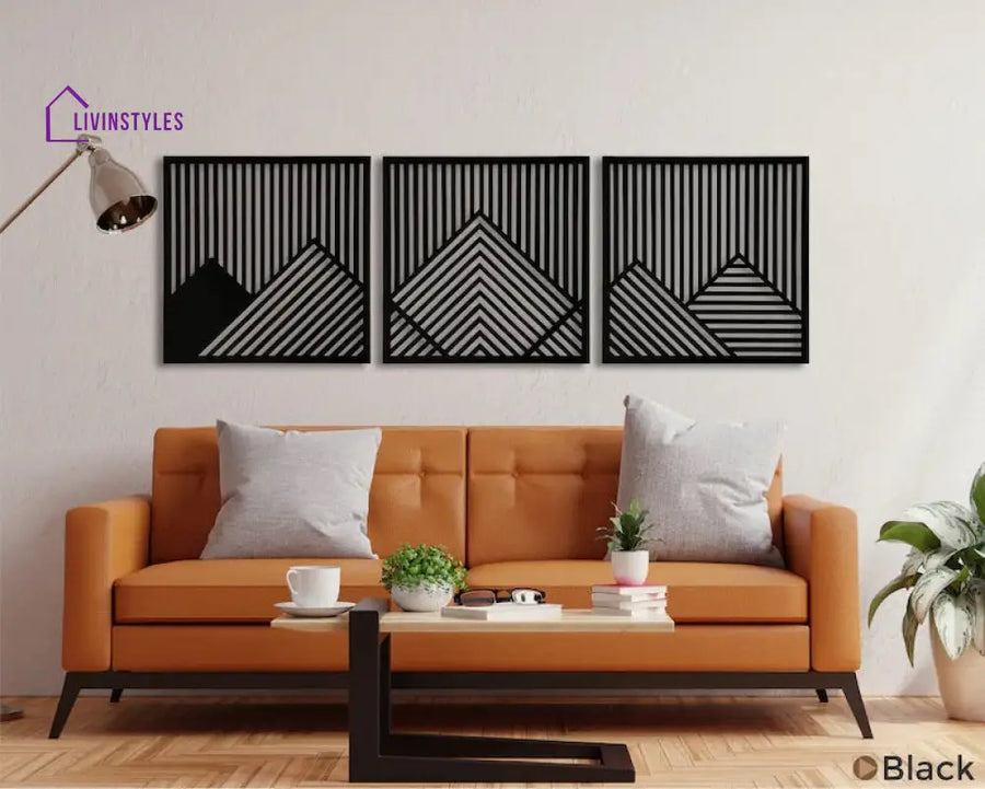 Mountain geometric wooden wall art