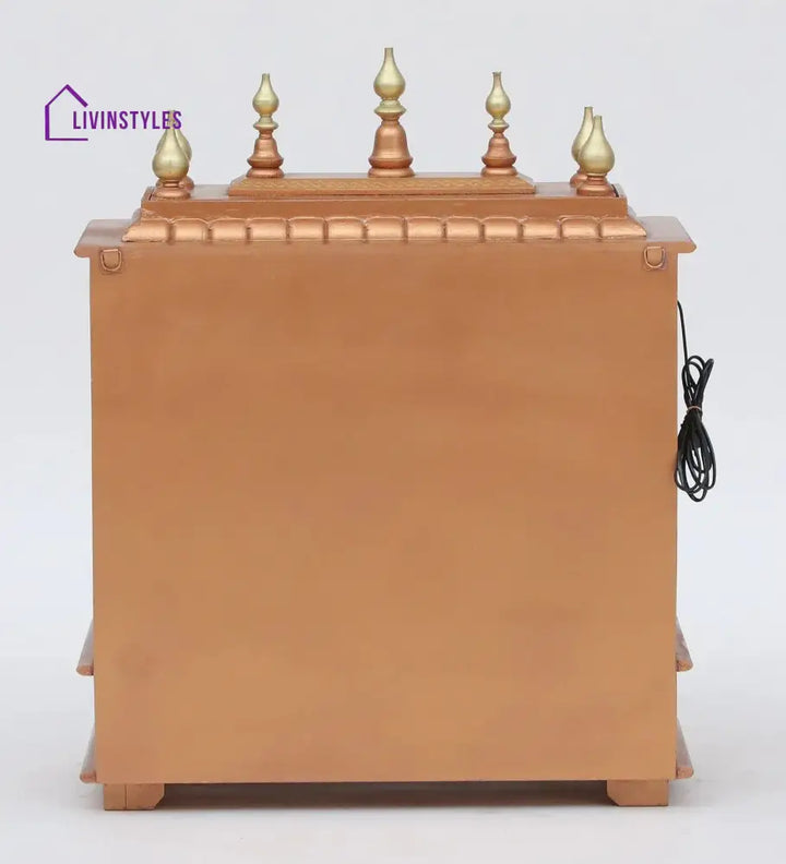 Multicolor Sheesham Wood & MDF Pooja Mandir With Door, - Ouch Cart 