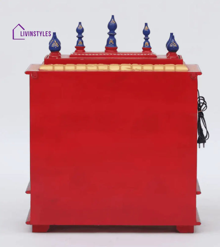 Multicolor Sheesham Wood & MDF Pooja Mandir With Door, - Ouch Cart 