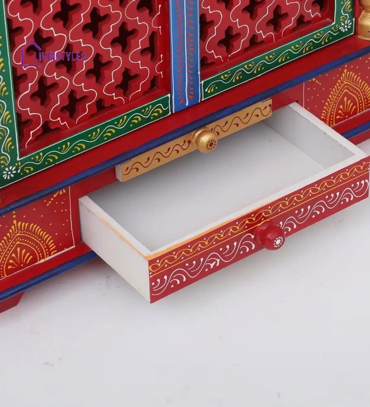 Multicolor Sheesham Wood & MDF Pooja Mandir With Door, - Ouch Cart 