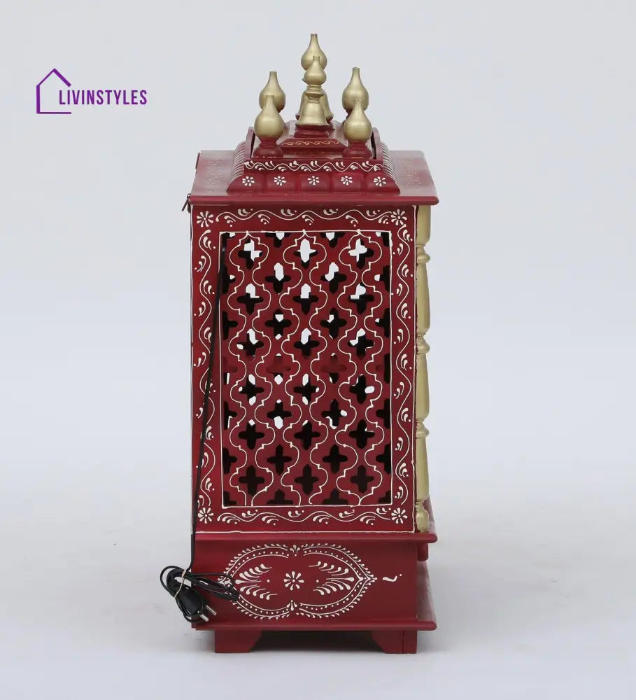 Multicolor Sheesham Wood & MDF Pooja Mandir With Door, - Ouch Cart 