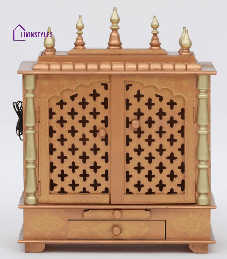 Multicolor Sheesham Wood & MDF Pooja Mandir With Door, - Ouch Cart 