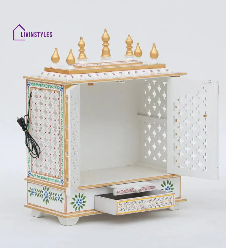 Multicolor Sheesham Wood & MDF Pooja Mandir With Door, - Ouch Cart 