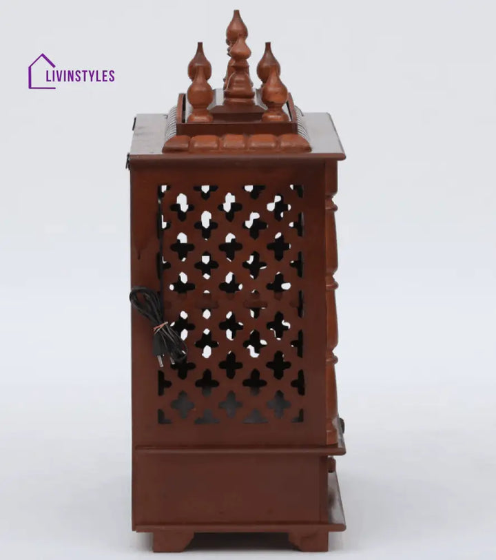 Multicolor Sheesham Wood & MDF Pooja Mandir With Door, - Ouch Cart 