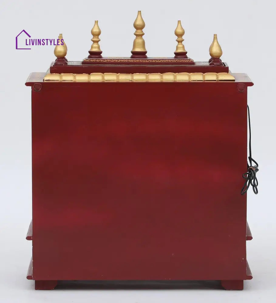 Multicolor Sheesham Wood & MDF Pooja Mandir With Door, - Ouch Cart 