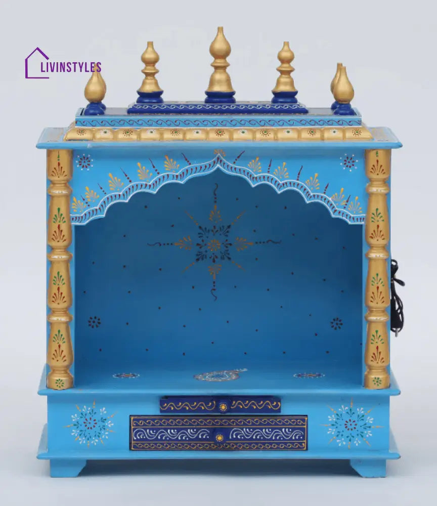 Multicolor Sheesham Wood & MDF Pooja Mandir Without Door, - Ouch Cart 