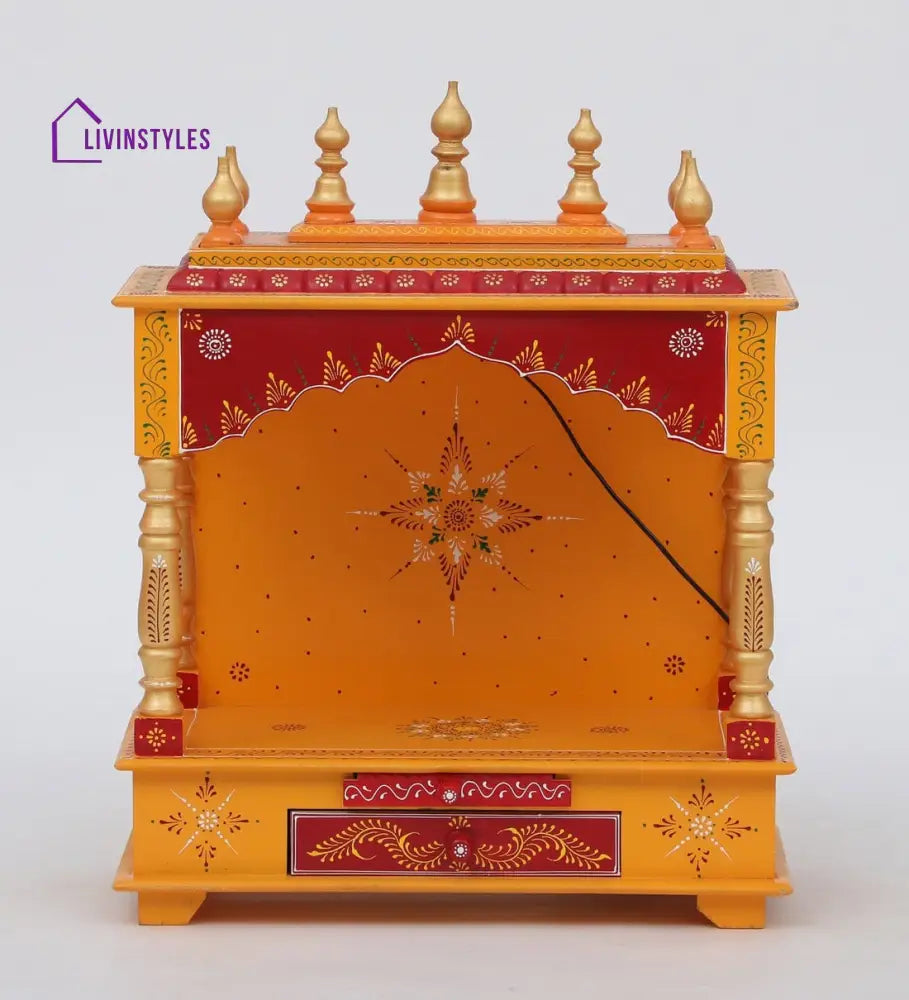 Multicolor Sheesham Wood & MDF Pooja Mandir Without Door, - Ouch Cart 