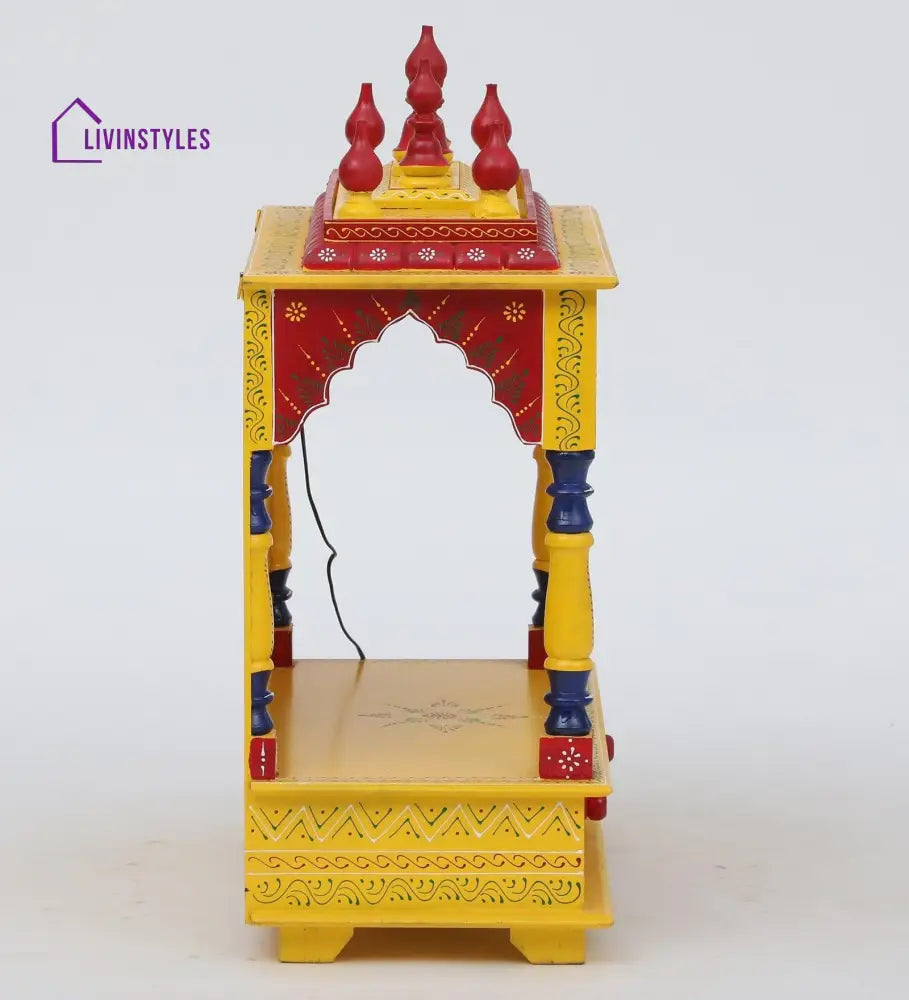 Multicolor Sheesham Wood & MDF Pooja Mandir Without Door, - Ouch Cart 