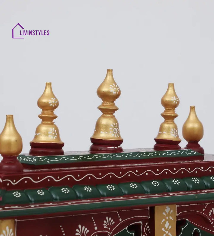 Multicolor Sheesham Wood & MDF Pooja Mandir Without Door, - Ouch Cart 