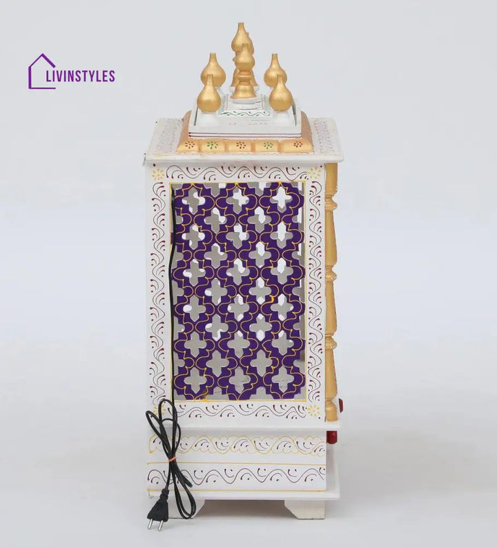 Multicolor Sheesham Wood & MDF Pooja Mandir Without Door, - Ouch Cart 