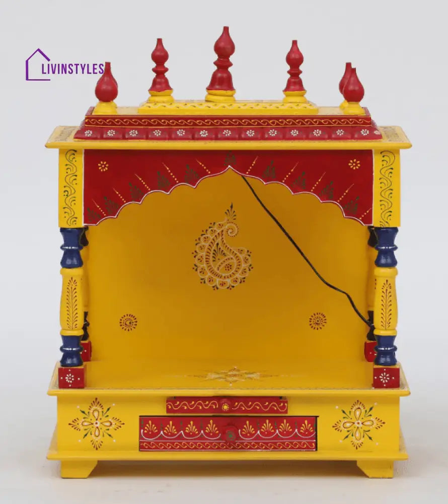 Multicolor Sheesham Wood & MDF Pooja Mandir Without Door, - Ouch Cart 