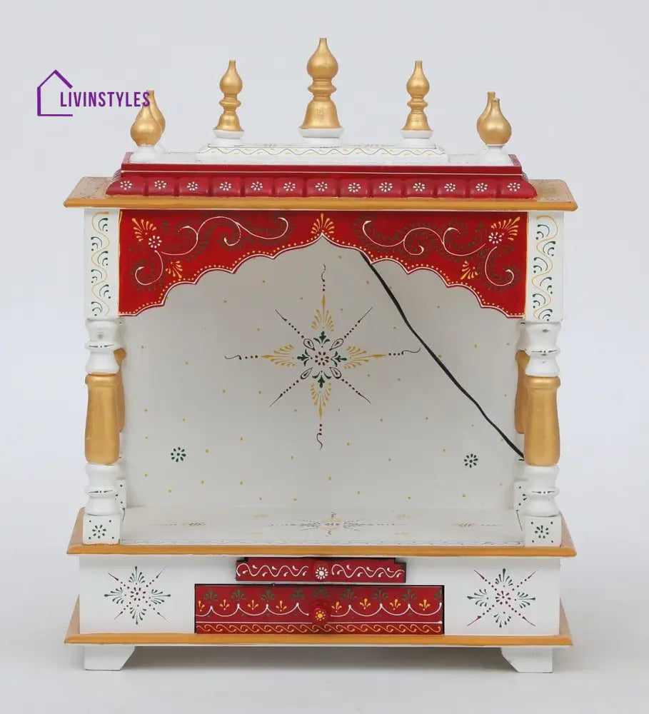 Multicolor Sheesham Wood & MDF Pooja Mandir Without Door, - Ouch Cart 