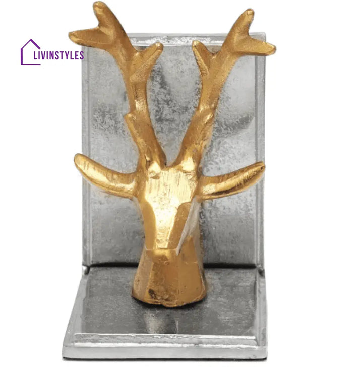 Multicoloured Metal Deers Bookend