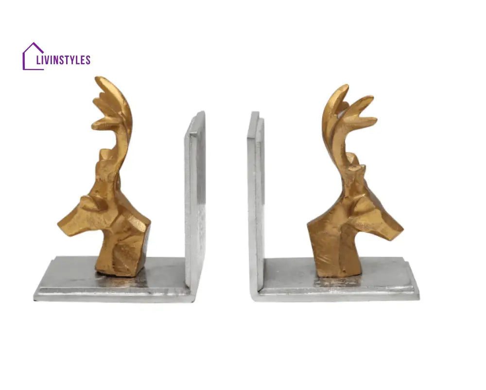 Multicoloured Metal Deers Bookend