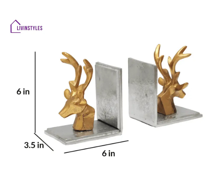 Multicoloured Metal Deers Bookend