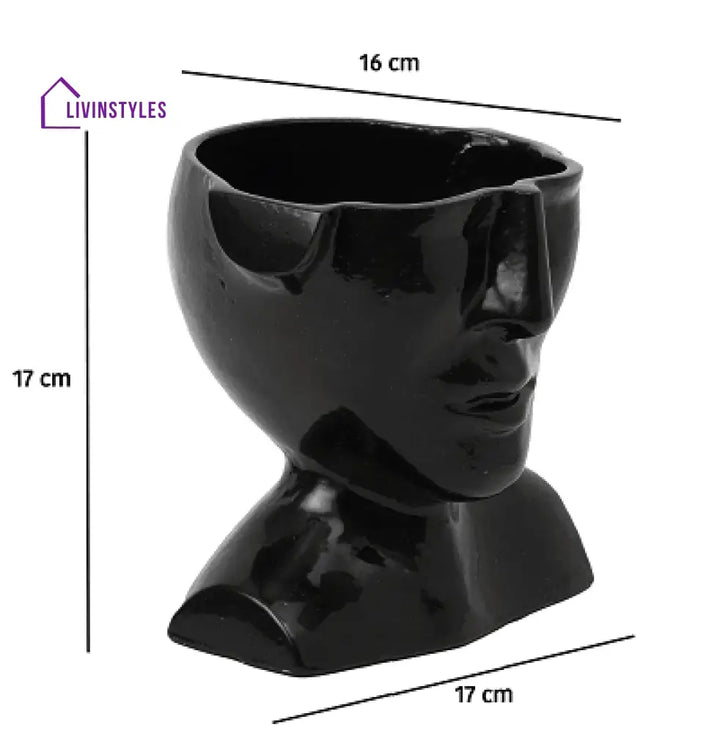 Mystique Facial Glossy Black Planter