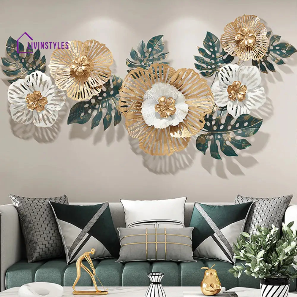 Natural Symphony Floral Metal Wall Art