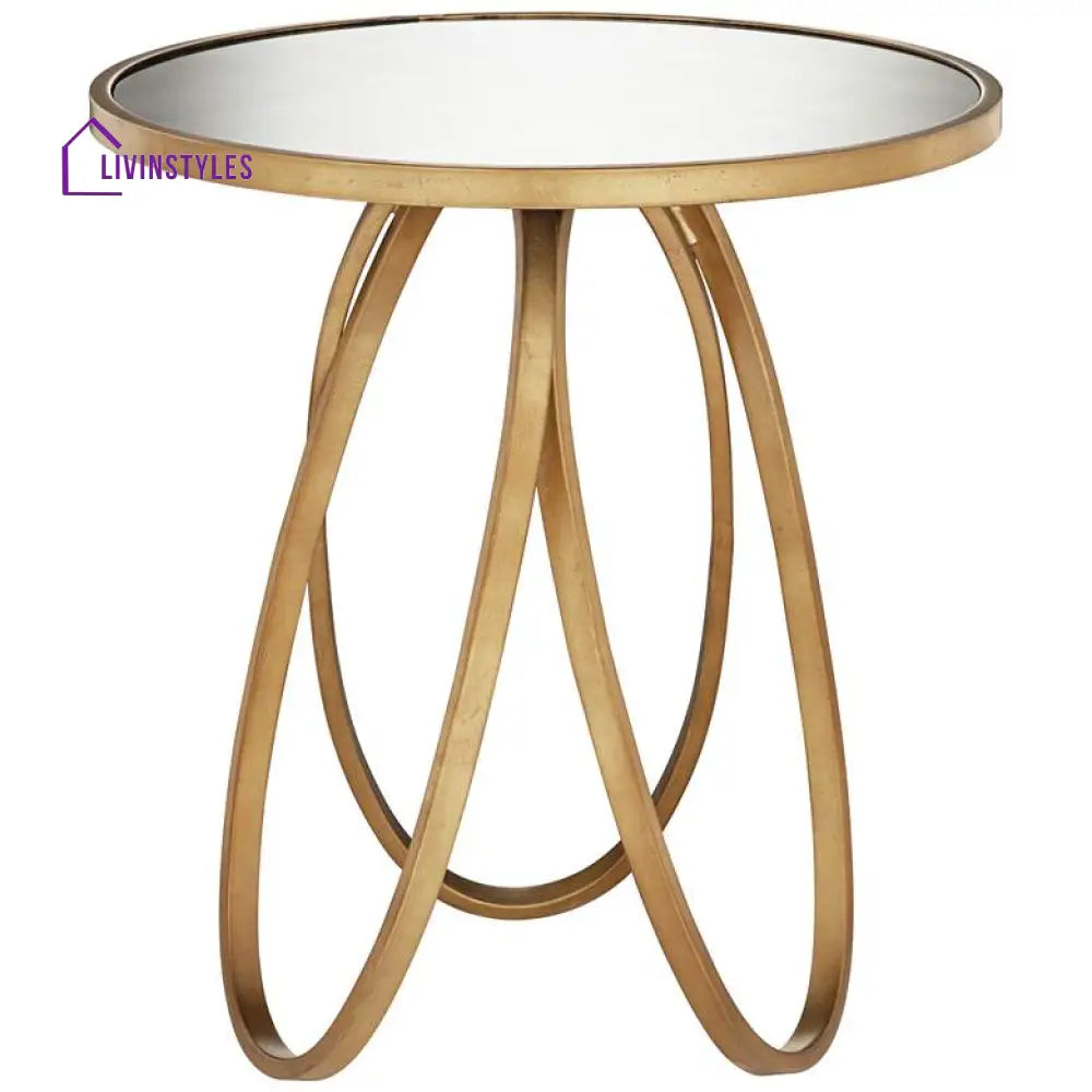 Naveen Metal Gold Side Table For Living Room