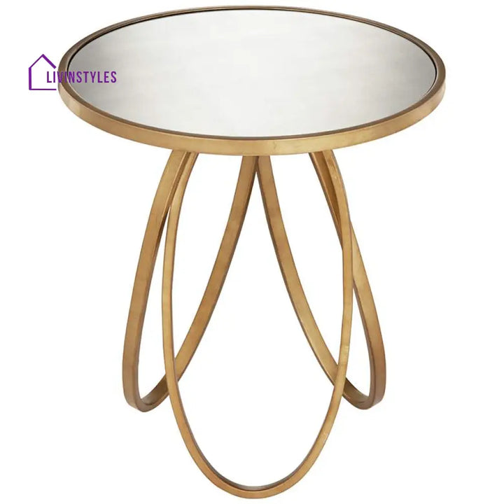 Naveen Metal Gold Side Table For Living Room