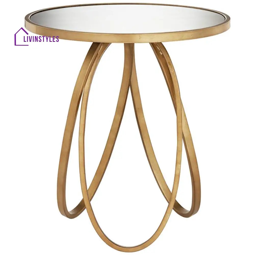 Naveen Metal Gold Side Table For Living Room