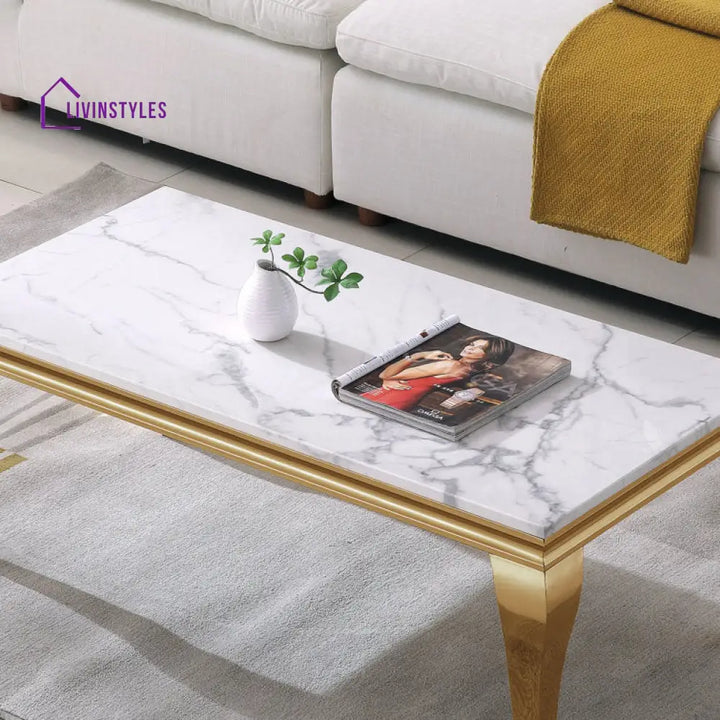 Navya Stainless Steel With Pvd Coated Coffee Table For Living Room