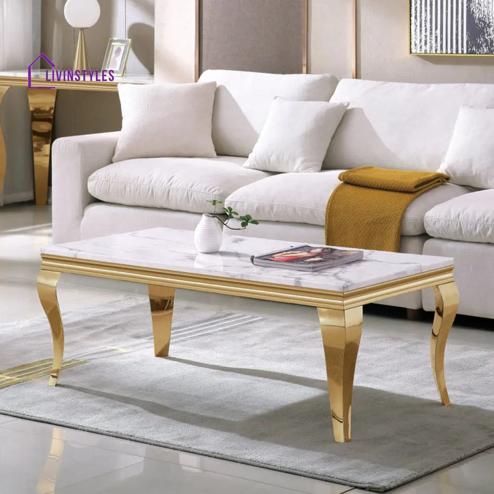 Navya Stainless Steel With Pvd Coated Coffee Table For Living Room