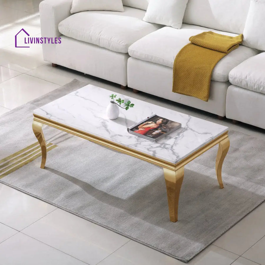 Navya Stainless Steel With Pvd Coated Coffee Table For Living Room