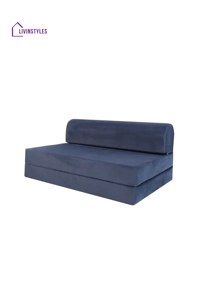 Nidhi Magic Double Blue Folding Sofa Bed