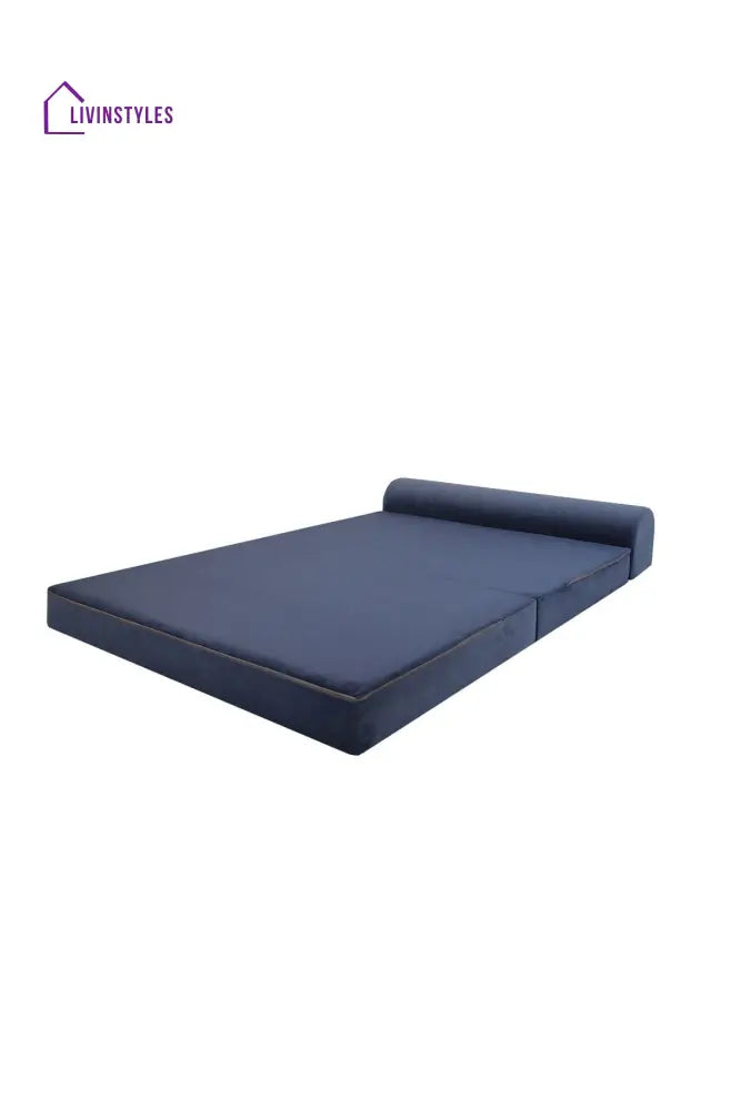 Nidhi Magic Double Blue Folding Sofa Bed