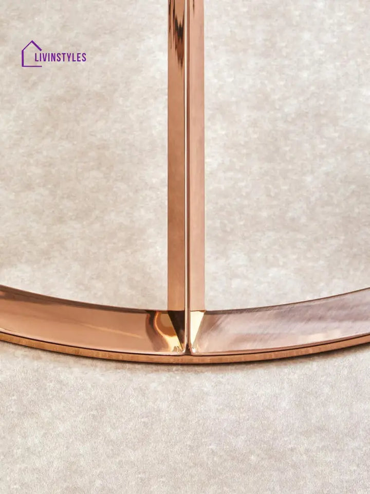 Neha Corseted Round Rose Gold Coffee Table Living