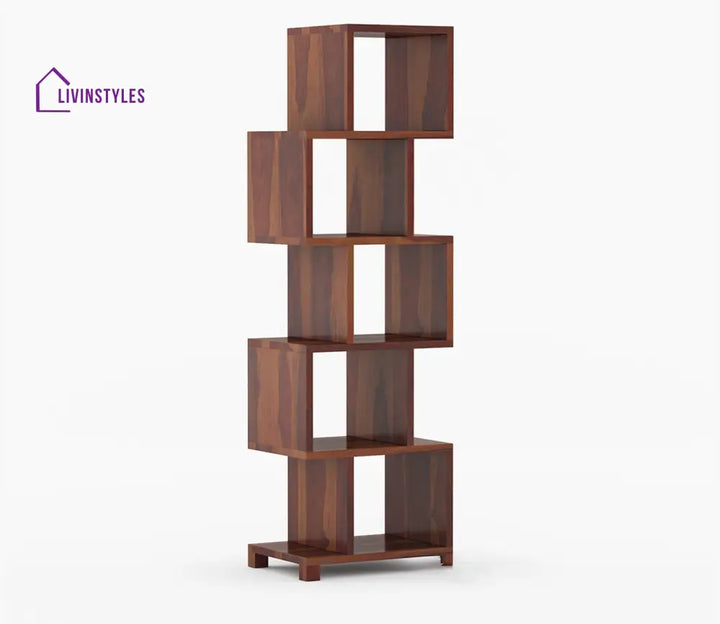 Neha Sheesham Wood Book Shelf (Honey Finish)