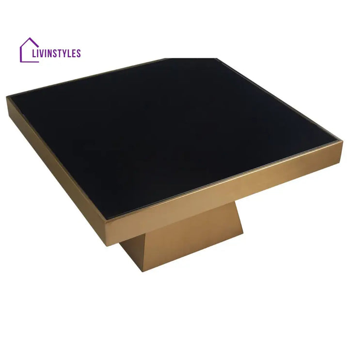 Neha Square Gold Finish Coffee Table Living