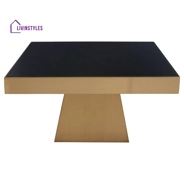 Neha Square Gold Finish Coffee Table Living