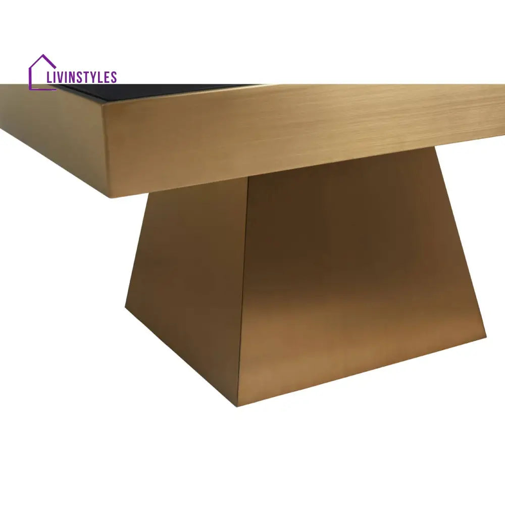 Neha Square Gold Finish Coffee Table Living