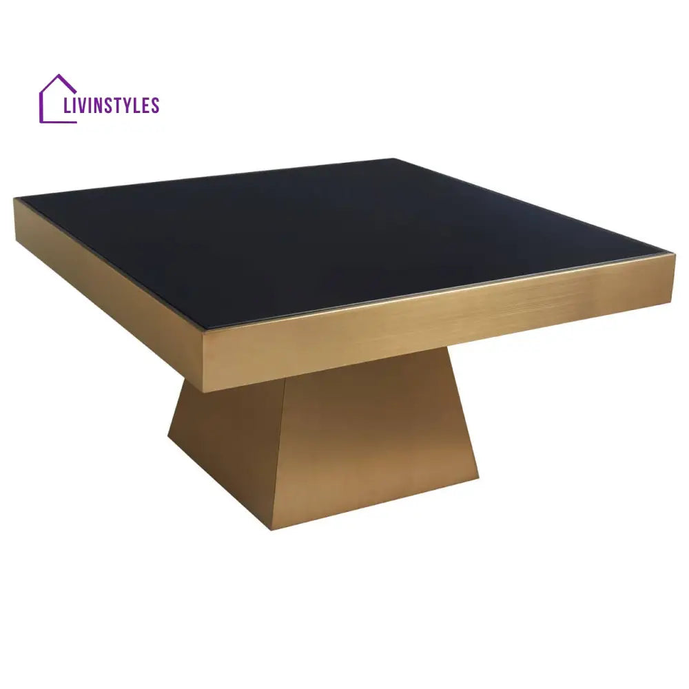 Neha Square Gold Finish Coffee Table Living