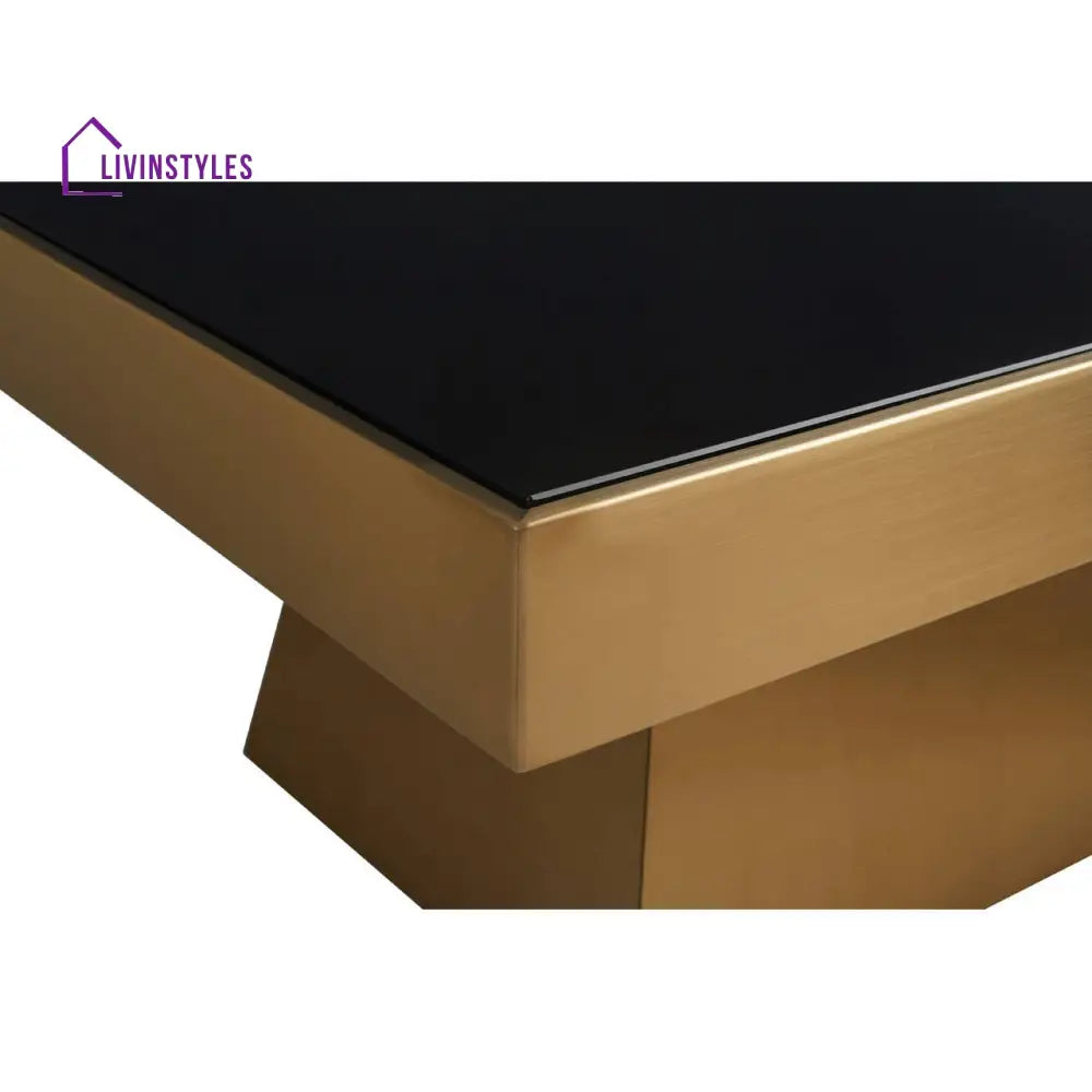 Neha Square Gold Finish Coffee Table Living