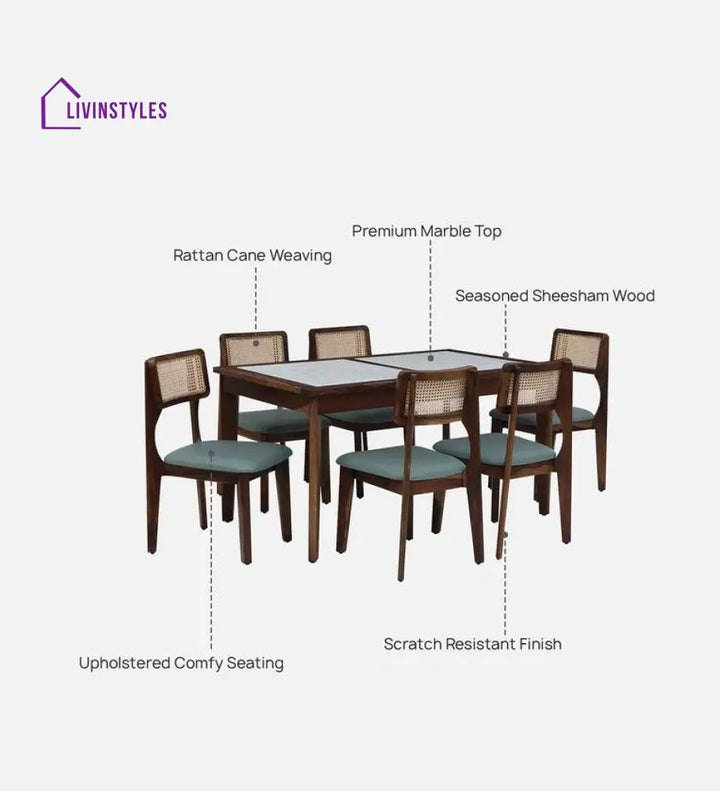 Nest Sheesham Wood 6 Seater Dining Set Dining Set