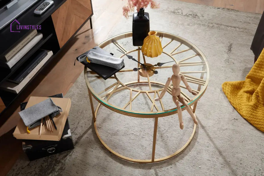 Nidhi Clock Coffee Table For Living Room