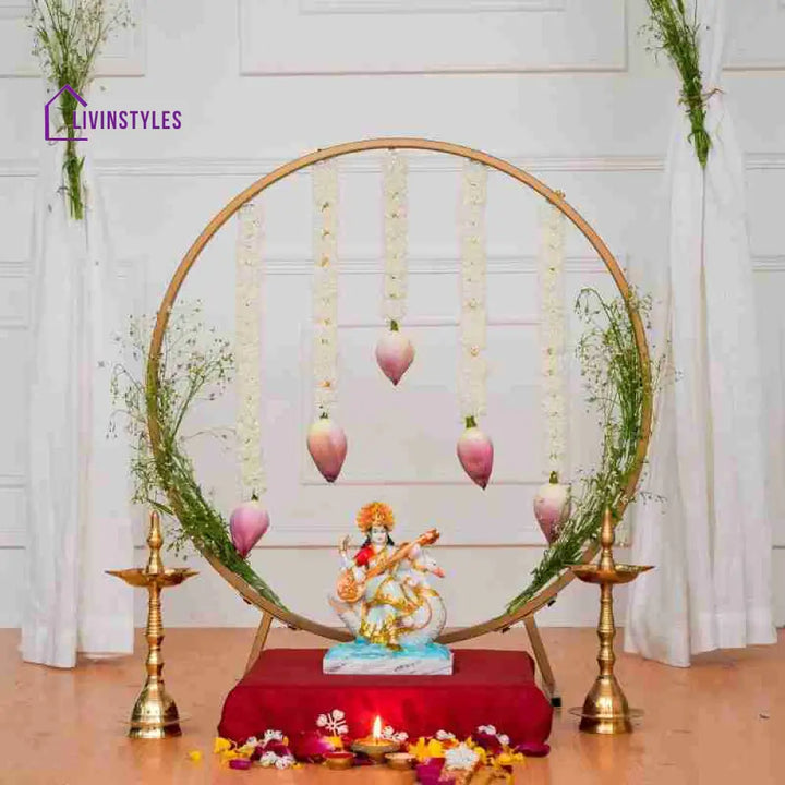 Nikhil Circular Backdrop Stand For Navratri Mandap Decoration