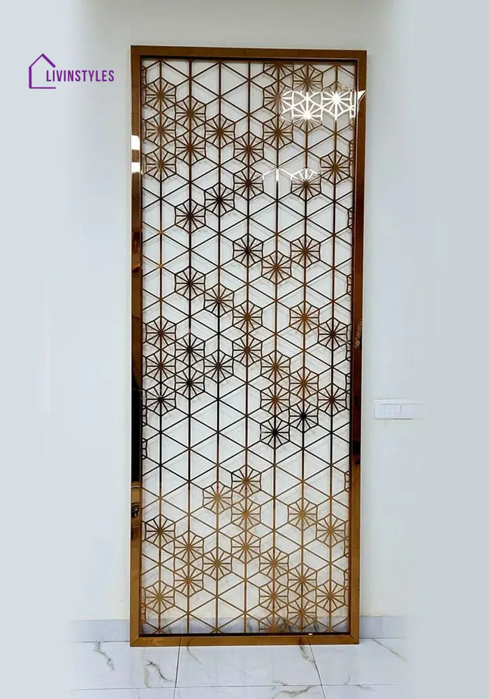 Nikita Stainless Steel Laser Cutting Metal Partition For Living Room (8Feet×2 Feet)