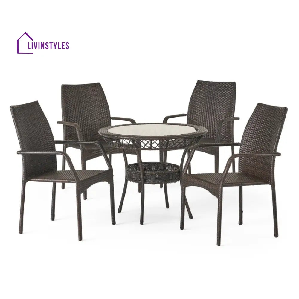 Nirmala 4 Seater Round Outdoor Dining Set