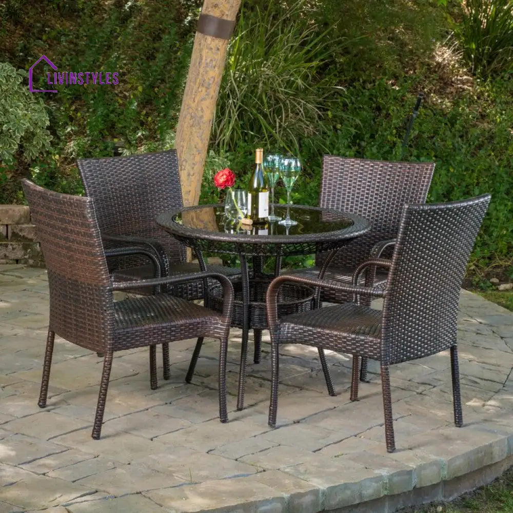 Nirmala 4 Seater Round Outdoor Dining Set