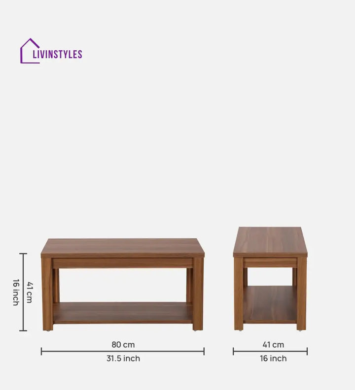 Nirvaan Coffee Table in Wooden Finish for Living Room