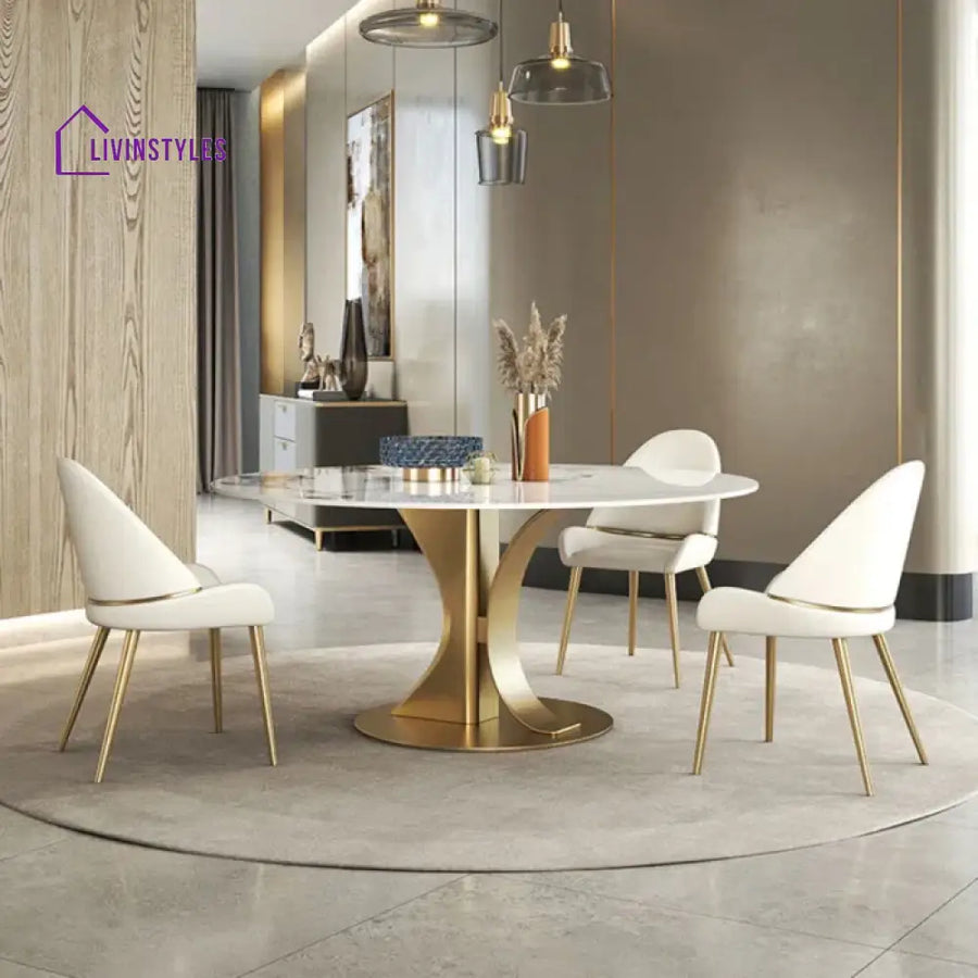 Niveen Round Metal Base Dining Table