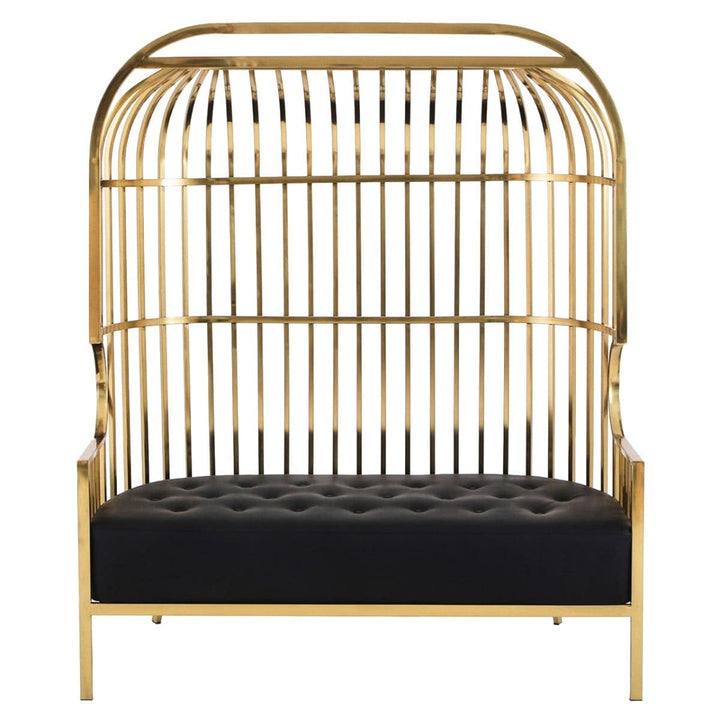 Kuzma Two Seat Dome Cage Gold Finish  Stainless Steel Sofa