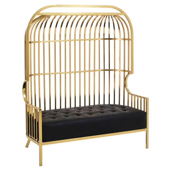 Kuzma Two Seat Dome Cage Gold Finish  Stainless Steel Sofa